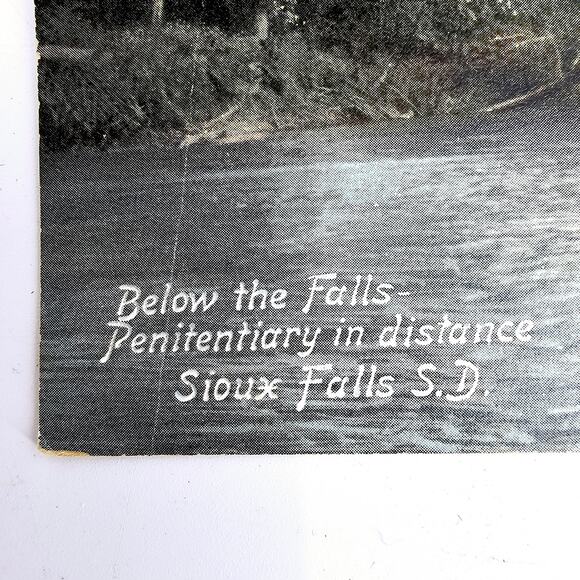 1909 Antique Postcard Bellow The Falls Penitentiary in Distance Sioux Fall SD - Picture 3 of 7